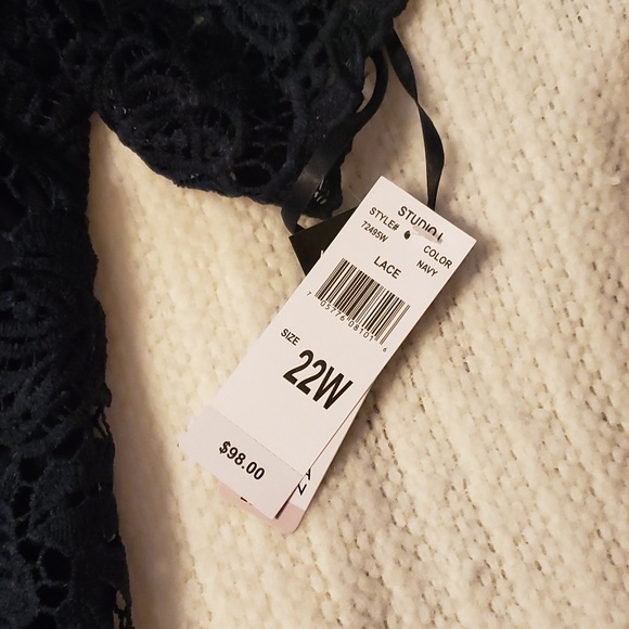 Sandra Darren Lace Dress NAVY - Picture 2 of 4